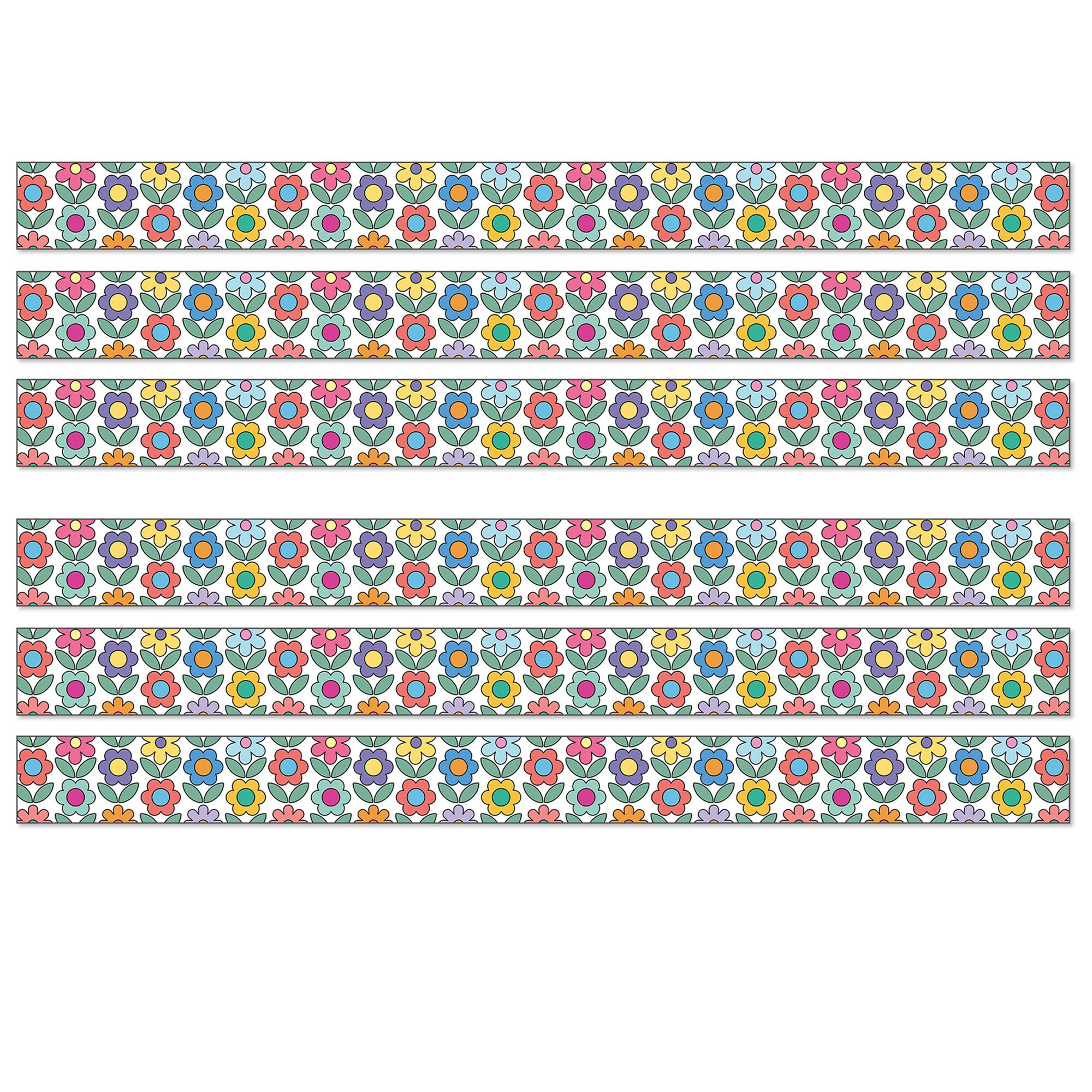Carson Dellosa® Retro Remix Flowers Straight Borders Sets, 6ct.